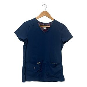 Koi Basics Scrub Top Navy Blue Size XS Style 373 Short Sleeves